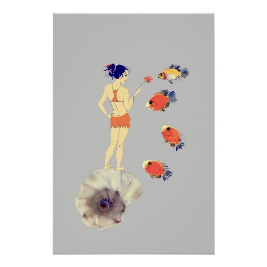 女と魚 ポスター (正面)