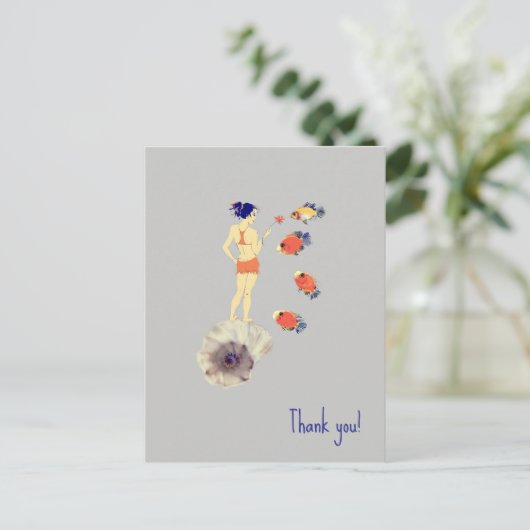 女と魚 ポストカード (スタンド正面)