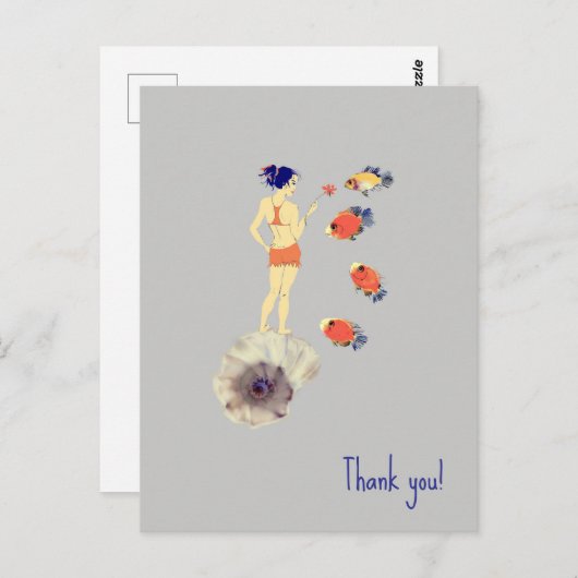 女と魚 ポストカード (正面/裏面)