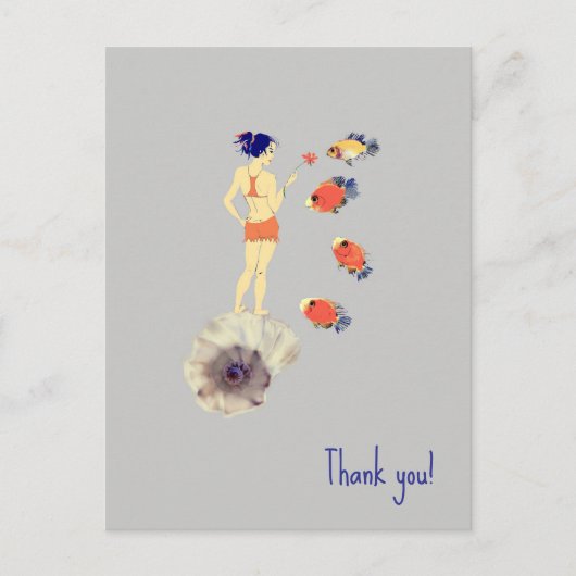 女と魚 ポストカード (正面)