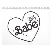 女のおもしろい子ピンク引用文 カレンダー (カバー)