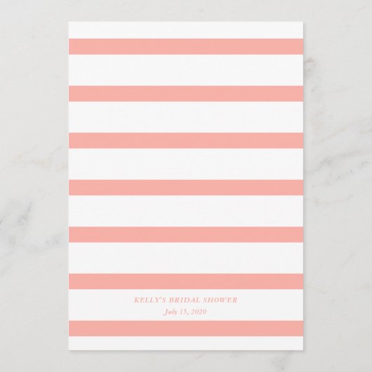 女のかわいらし子のためのピンクのレモン柑橘系ベビーシャワー メニュー (裏面)