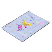 女のかわいらし子の気球の妖精の贈り物のファンシー飛行 ノートブック (左側)