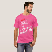 女のかわいらし子は電気が好きだ。テクノユニークデザイン Tシャツ (正面フル)
