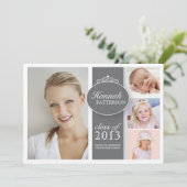 女のかわいらし子4写真イングレー卒業招待状 招待状 (スタンド正面)