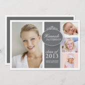 女のかわいらし子4写真イングレー卒業招待状 招待状 (正面/裏面)