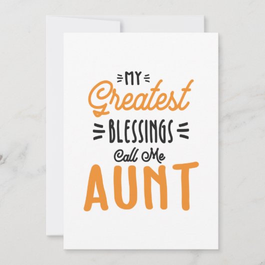 女のもっとも偉大恵みが私を叔母と呼ぶ サンキューカード (正面)