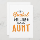 女のもっとも偉大恵みが私を叔母と呼ぶ サンキューカード (正面/裏面)