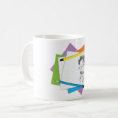 女のよくはしゃぐ子スケッチスケッチとカラフル鉛筆 コーヒーマグカップ (正面左)