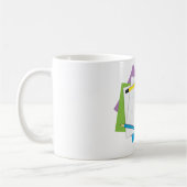 女のよくはしゃぐ子スケッチスケッチとカラフル鉛筆 コーヒーマグカップ (左)