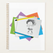 女のよくはしゃぐ子スケッチスケッチとカラフル鉛筆 プランナー手帳 (正面)