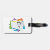 女のよくはしゃぐ子スケッチスケッチとカラフル鉛筆 ラゲッジタグ (裏面横)