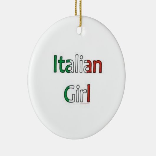 "女のイタリアン子"クリスマスまたはおもしろいオーナメントのための セラミックオーナメント (右)