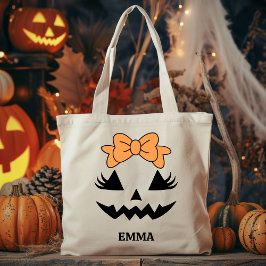 女のカスタム子のためのトリックまたはトリートハロウィーントートバッグ トートバッグ