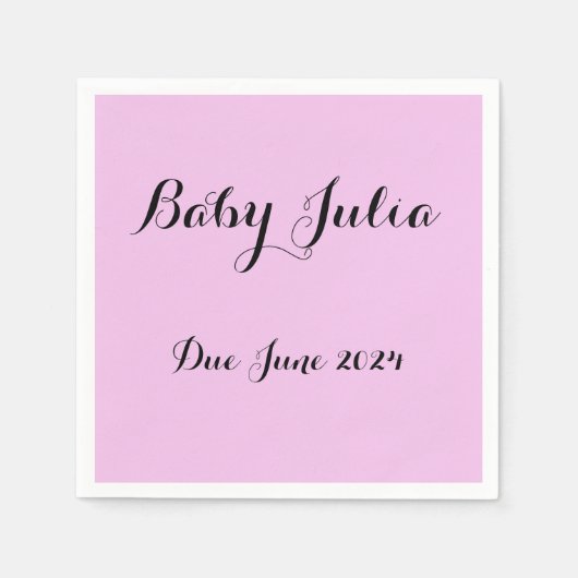 女のカスタム子のためのピンクの赤ちゃんシャワーナプキン スタンダードカクテルナプキン (正面)