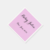 女のカスタム子のためのピンクの赤ちゃんシャワーナプキン スタンダードカクテルナプキン (角)