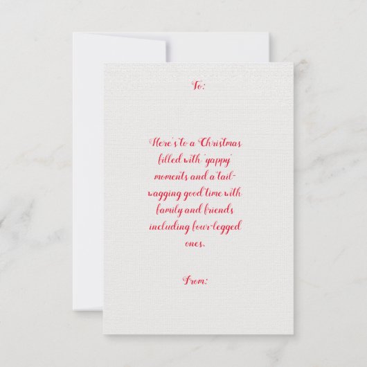 女のカスタム子クリスマスカード付き可愛いウェスティードッグ サンキューカード (裏面)