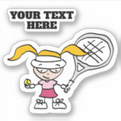 女のカスタム子テニス漫画のデカールシール シール (正面)