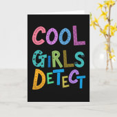 女のカッコいい子が金属探知器で女の子が女の子の子を発見 カード (黄色い花)