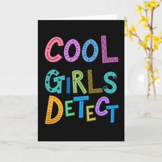 女のカッコいい子が金属探知器で女の子が女の子の子を発見 カード (黄色い花)