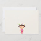 女のカラフル子のバンド音楽の誕生日を演奏 招待状 (裏面)