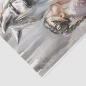 女のキスをする子の白馬のデコパージュ 薄葉紙 (詳細)