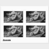 女のキスをする子 – ラブフォトを作成 長方形シール (シート)