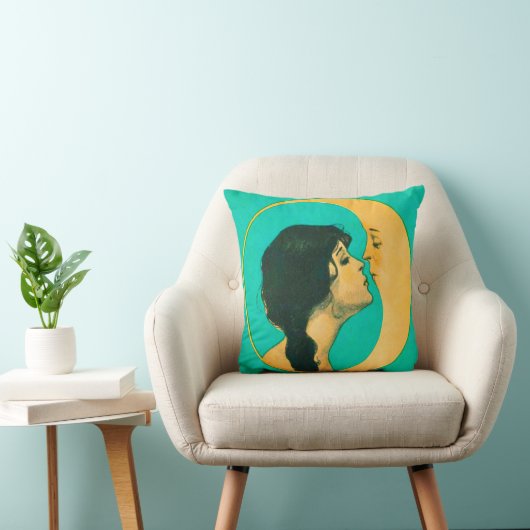 『女のキスをする月』 クッション (椅子)