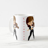 女のクール子がカラオケThunder_Cove コーヒーマグカップ (正面左)