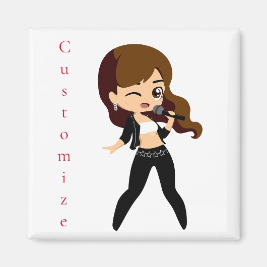 女のクール子がカラオケThunder_Cove マグネット (正面)