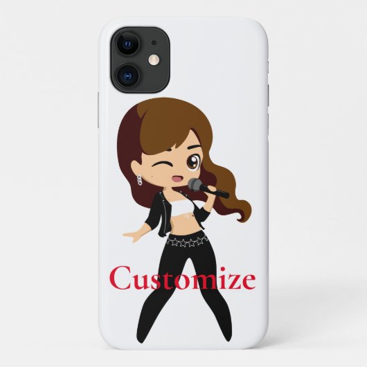 女のクール子がカラオケThunder_Cove Case-Mate iPhoneケース (裏面)