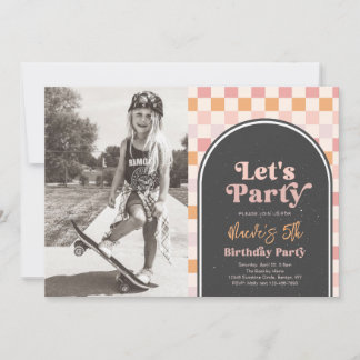 女のクール子の誕生日パーティーへの招待 | Skater Girl 招待状
