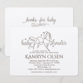 女のシンプル子の詩と招待状馬の赤ちゃんシャワー 招待状 (正面/裏面)