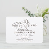 女のシンプル子の詩と招待状馬の赤ちゃんシャワー 招待状 (スタンド正面)