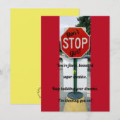 女のストップ子だ！勇気付けられるフラットグリーティングカード (正面/裏面)