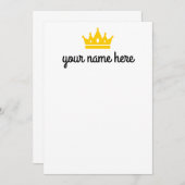 女のパーソナライズされた便箋 サンキューカード (正面/裏面)