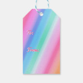 女のパーソナライズされた子の誕生日ユニコーンをテーマにした ギフトタグ (裏面)