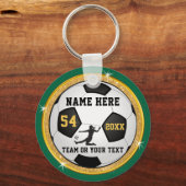 女のパーソナライズされた子への贈り物 – 緑と金ゴールド キーホルダー (正面)