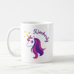 女のパーソナライズされた子用のかわいい一角形の馬マグ コーヒーマグカップ
