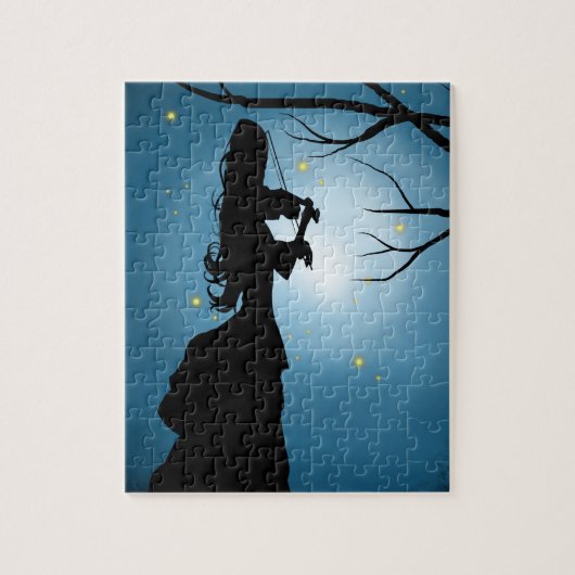 女のビクトリアン人遊はバイオリンだ ジグソーパズル (縦)