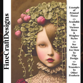 女のビクトリアン子、ピンクバdsグリーンつる植物BF2デコページ 薄葉紙