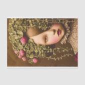 女のビクトリアン子、ピンクバdsグリーンつる植物BF2デコページ 薄葉紙 (正面)