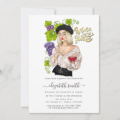 女のフランスの子ワインテイスティングブライダルシャワー招待 招待状 (正面)