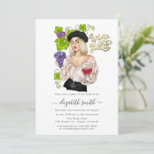 女のフランスの子ワインテイスティングブライダルシャワー招待 招待状 (スタンド正面)