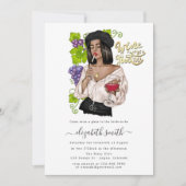 女のフランスの子ワインテイスティングブライダルシャワー招待 招待状 (正面)