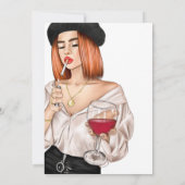 女のフランスの子ワインテイスティングブライダルシャワー招待 招待状 (裏面)