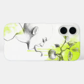 女のヘビ舌アップルグリーンのスプラッシュ超現実美術 Case-Mate iPhoneケース (裏面 (横))
