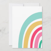 女のモダン子のための明るい虹の赤ちゃんシャワー 招待状 (裏面)