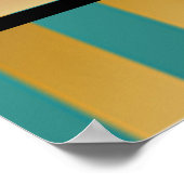 女のモダン子シルエットストライプ、髪、メイクアップ ポスター (角)