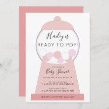 女のモダン子ピンクのガンボールマシン赤ちゃんシャワー